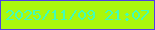 文字の大きさ：3、枠の色：503fe4、背景の色：aaf80d、文字の色：41fdb9 無料ブログパーツのブログ時計