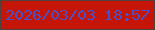 文字の大きさ：1、枠の色：50403e、背景の色：c41506、文字の色：4d4fc7 無料ブログパーツのブログ時計