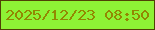 文字の大きさ：2、枠の色：504105、背景の色：8ef235、文字の色：928802 無料ブログパーツのブログ時計