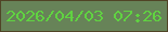 文字の大きさ：1、枠の色：504426、背景の色：678358、文字の色：60d341 無料ブログパーツのブログ時計