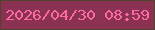 文字の大きさ：5、枠の色：504431、背景の色：8b3151、文字の色：ff69a6 無料ブログパーツのブログ時計