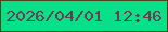 文字の大きさ：3、枠の色：504517、背景の色：07e089、文字の色：6b3f4f 無料ブログパーツのブログ時計