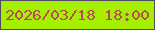 文字の大きさ：5、枠の色：504c66、背景の色：a5f000、文字の色：b9495b 無料ブログパーツのブログ時計