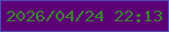 文字の大きさ：2、枠の色：504db5、背景の色：5d0075、文字の色：3b872e 無料ブログパーツのブログ時計