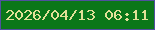 文字の大きさ：5、枠の色：50509f、背景の色：0b7719、文字の色：e3e197 無料ブログパーツのブログ時計