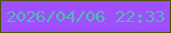 文字の大きさ：5、枠の色：505204、背景の色：9f4ffb、文字の色：4dbdac 無料ブログパーツのブログ時計