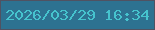 文字の大きさ：5、枠の色：505262、背景の色：2d7291、文字の色：46c3ce 無料ブログパーツのブログ時計