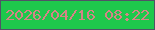 文字の大きさ：1、枠の色：505366、背景の色：1ec84c、文字の色：d58486 無料ブログパーツのブログ時計