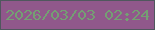 文字の大きさ：2、枠の色：50575e、背景の色：90588b、文字の色：749f73 無料ブログパーツのブログ時計