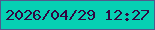 文字の大きさ：1、枠の色：505a8c、背景の色：06d0b3、文字の色：320742 無料ブログパーツのブログ時計