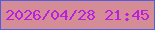 文字の大きさ：3、枠の色：505edd、背景の色：d48c97、文字の色：ba1fde 無料ブログパーツのブログ時計