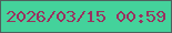 文字の大きさ：3、枠の色：505f5d、背景の色：44d29b、文字の色：9a315f 無料ブログパーツのブログ時計