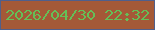 文字の大きさ：2、枠の色：505f8b、背景の色：a45937、文字の色：65bf57 無料ブログパーツのブログ時計