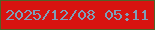 文字の大きさ：3、枠の色：506228、背景の色：d81310、文字の色：7d9fb9 無料ブログパーツのブログ時計