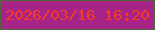 文字の大きさ：4、枠の色：506739、背景の色：a62488、文字の色：f83a24 無料ブログパーツのブログ時計