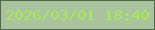 文字の大きさ：5、枠の色：50684a、背景の色：a9c39f、文字の色：abe955 無料ブログパーツのブログ時計