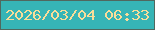 文字の大きさ：5、枠の色：50685e、背景の色：36b5b6、文字の色：f9dd99 無料ブログパーツのブログ時計