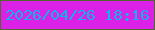 文字の大きさ：1、枠の色：50692b、背景の色：db21e7、文字の色：0cb4e9 無料ブログパーツのブログ時計