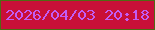 文字の大きさ：5、枠の色：506a13、背景の色：c90f38、文字の色：c25df4 無料ブログパーツのブログ時計