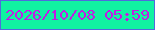 文字の大きさ：2、枠の色：506adc、背景の色：11f2a1、文字の色：c31be4 無料ブログパーツのブログ時計