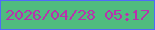 文字の大きさ：4、枠の色：506bf9、背景の色：50bc7f、文字の色：b832ac 無料ブログパーツのブログ時計