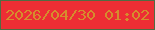 文字の大きさ：4、枠の色：506c43、背景の色：ed2e34、文字の色：d58d2d 無料ブログパーツのブログ時計