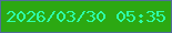 文字の大きさ：2、枠の色：506c99、背景の色：2ca812、文字の色：2dffa8 無料ブログパーツのブログ時計