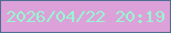 文字の大きさ：4、枠の色：506e93、背景の色：dca1d9、文字の色：96f7cf 無料ブログパーツのブログ時計
