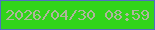 文字の大きさ：4、枠の色：506fc1、背景の色：31d41a、文字の色：afb59c 無料ブログパーツのブログ時計