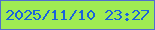 文字の大きさ：3、枠の色：506fce、背景の色：9fec53、文字の色：1a63dc 無料ブログパーツのブログ時計