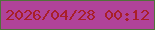 文字の大きさ：3、枠の色：50723a、背景の色：b04399、文字の色：a81f29 無料ブログパーツのブログ時計