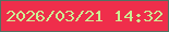 文字の大きさ：5、枠の色：507363、背景の色：ef2e4b、文字の色：ccef94 無料ブログパーツのブログ時計