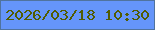 文字の大きさ：4、枠の色：50739e、背景の色：6595fa、文字の色：525c01 無料ブログパーツのブログ時計