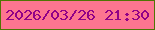 文字の大きさ：5、枠の色：507503、背景の色：fd7590、文字の色：910187 無料ブログパーツのブログ時計