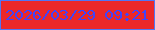 文字の大きさ：4、枠の色：5076f4、背景の色：eb2829、文字の色：4143f9 無料ブログパーツのブログ時計