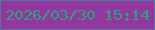 文字の大きさ：4、枠の色：507898、背景の色：9436a0、文字の色：29a77a 無料ブログパーツのブログ時計
