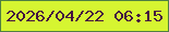 文字の大きさ：1、枠の色：507f42、背景の色：d6f531、文字の色：441140 無料ブログパーツのブログ時計