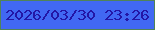 文字の大きさ：2、枠の色：508357、背景の色：4168f3、文字の色：2316a6 無料ブログパーツのブログ時計