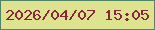 文字の大きさ：5、枠の色：508567、背景の色：dde38f、文字の色：86263f 無料ブログパーツのブログ時計