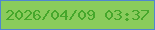 文字の大きさ：3、枠の色：5086d0、背景の色：8acc5c、文字の色：46a72b 無料ブログパーツのブログ時計