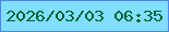 文字の大きさ：1、枠の色：5087e0、背景の色：7fdffc、文字の色：036037 無料ブログパーツのブログ時計