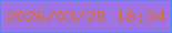 文字の大きさ：4、枠の色：5088fd、背景の色：a073e3、文字の色：db6f2d 無料ブログパーツのブログ時計