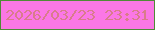 文字の大きさ：3、枠の色：508a37、背景の色：fb77e5、文字の色：d97c8b 無料ブログパーツのブログ時計