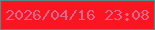 文字の大きさ：4、枠の色：508c88、背景の色：f91522、文字の色：df6686 無料ブログパーツのブログ時計