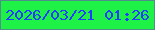文字の大きさ：5、枠の色：508e8a、背景の色：1ff246、文字の色：223dfd 無料ブログパーツのブログ時計