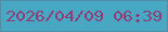 文字の大きさ：3、枠の色：508ea5、背景の色：48a8c3、文字の色：903d76 無料ブログパーツのブログ時計