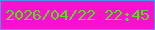 文字の大きさ：2、枠の色：508ef0、背景の色：fc10d0、文字の色：53df19 無料ブログパーツのブログ時計