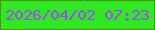 文字の大きさ：4、枠の色：508f08、背景の色：2fea22、文字の色：a540ff 無料ブログパーツのブログ時計