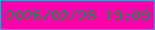 文字の大きさ：3、枠の色：5090d9、背景の色：f802ac、文字の色：1b873b 無料ブログパーツのブログ時計