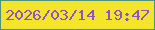 文字の大きさ：5、枠の色：509178、背景の色：f4e42a、文字の色：8c55c7 無料ブログパーツのブログ時計